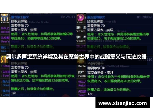 奥尔多声望系统详解及其在魔兽世界中的战略意义与玩法攻略